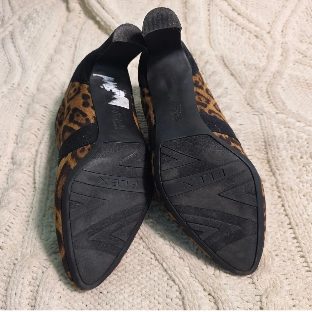 LifeStride Glamour Leopard Print Ankle Booties Brown Black Women 9M Excellent‎